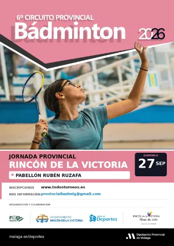 El Circuito Provincial de Bádminton llega el 27 de septiembre al Rubén Ruzafa: gratis para los jugadores de Rincón y 5 euros para el resto