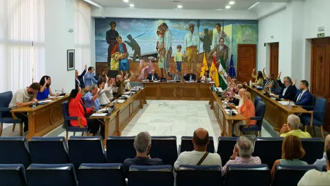 Sesión del Pleno del Ayuntamiento de Rincón de la Victoria en el salón de plenos