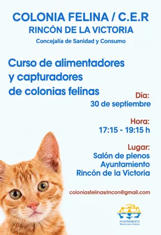 Cartel del curso de alimentadores y capturadores de colonias felinas del 30 de septiembre